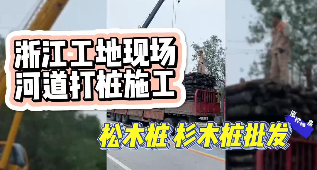 木樁廠家承接松木樁、杉木樁工地施工與批發(fā)視頻